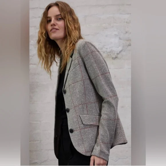 Rag & Bone Check Viscose Slade Blazer Size 6